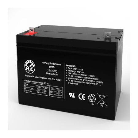 Battery Clerk AJC Pride Mobility 1104 Wheelchair Replacement Battery 75Ah, 12V, NB AJC-D75S-J-2-196554